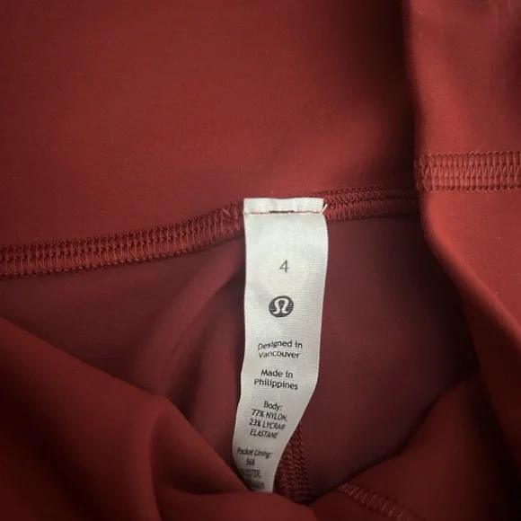 Lululemon Athletica Red High-Waisted Leggings - Picture 3 of 3